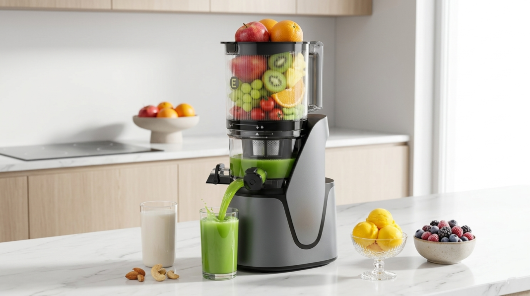 EanOruus Juicer Machines, 3-in-1 Cold Press Juicer Review (2026) EanOruus 3-in-1 Cold Press Juicer with extra-large feed chute and 100oz capacity